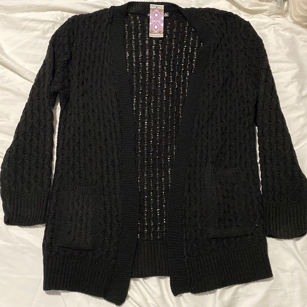 Black Crochet Cardigan